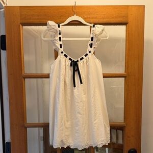 Aerie White Dress with Black Accents
